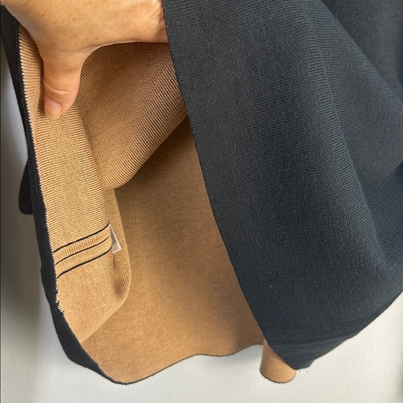 Eileen Fisher Reversible Silk Organic Cotton Funnel Neck Sweater Med Black Clay - Picture 11 of 16